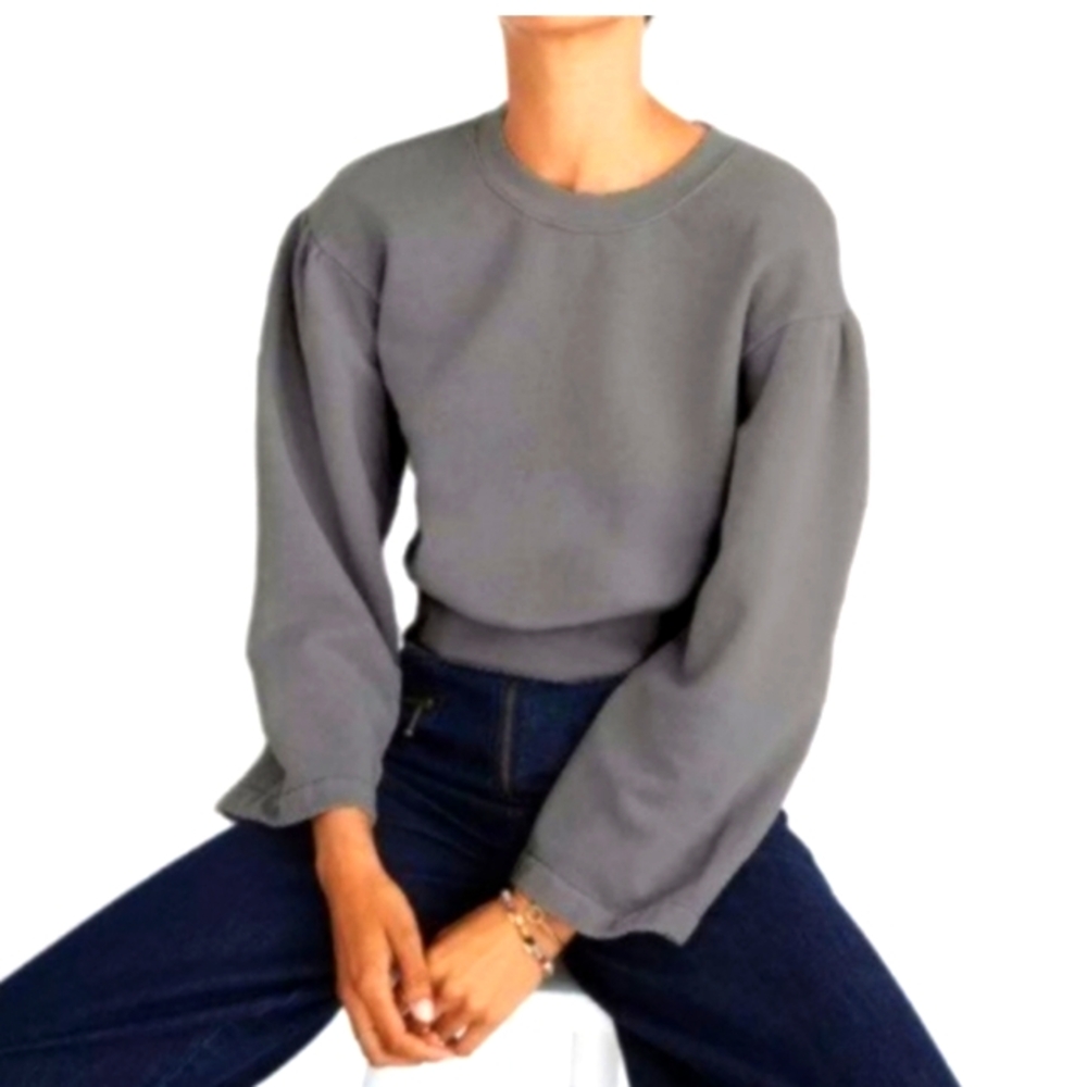 Madewell Gray Scoop Neck Pullover Sweater